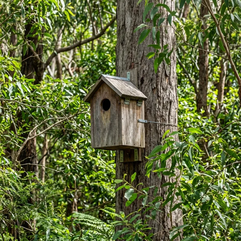 Animal nesting box installed as a humane alternative to a Lake Wendouree roof cavity